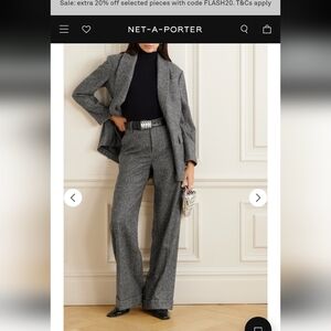 Brunello Cucinelli Herringbone woven wide-leg pants Wool Sz 6